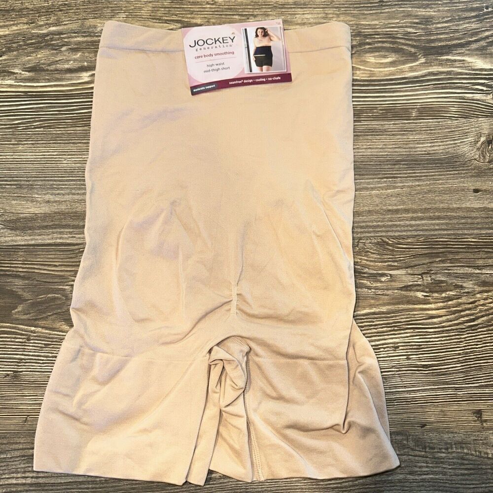 Jockey Generation Women's Size Med Core Body Slimming High Waist Shorts Beige. K